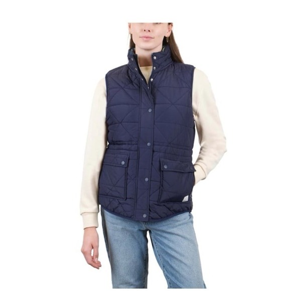 New Mountain and Isles Quilted Vest Puffer Plaid Lined Pockets Womens Size M - Picture 1 of 11